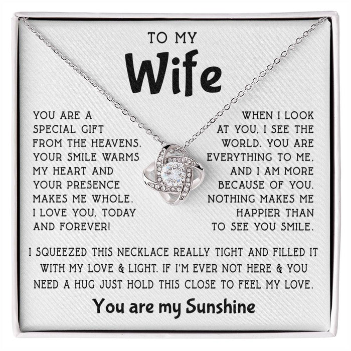 To My Wife- Loveknot Necklace-You Are A Special Gift