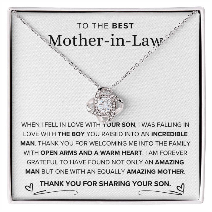 To The Best Mother-In-Law-Loveknot Necklace-I Am His Lucky Wife