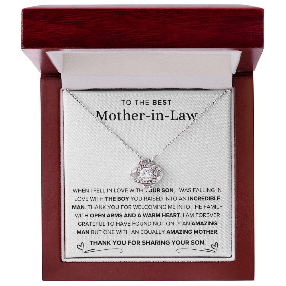 To The Best Mother-In-Law-Loveknot Necklace-I Am His Lucky Wife - luxoz