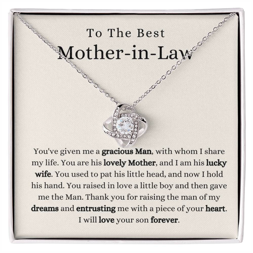 To The Best Mothet-In Law-Loveknot Necklace-Thank You For Welcoming Me - luxoz