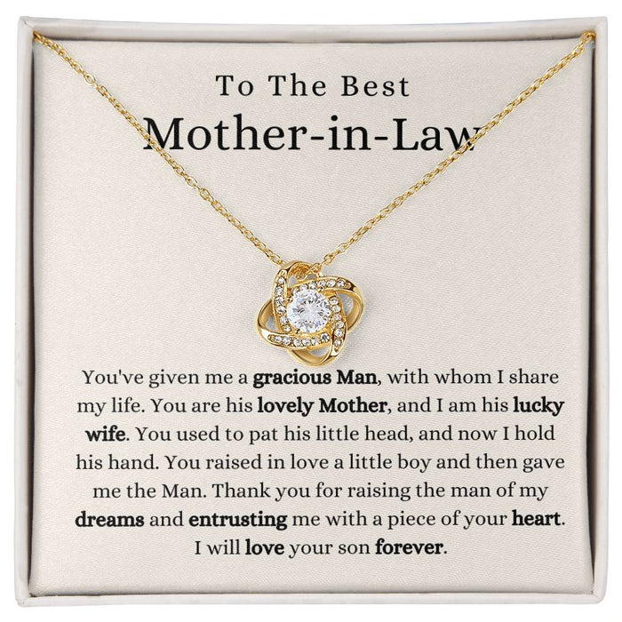 To The Best Mothet-In Law-Loveknot Necklace-Thank You For Welcoming Me