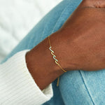 Wave Bracelet For Daughter-Stainless Steel 14k Gold Plated