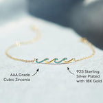 Wave Bracelet For Daughter-Stainless Steel 14k Gold Plated