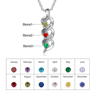 Personalized Name Necklace | Name and Birthstone Necklace | luxoz