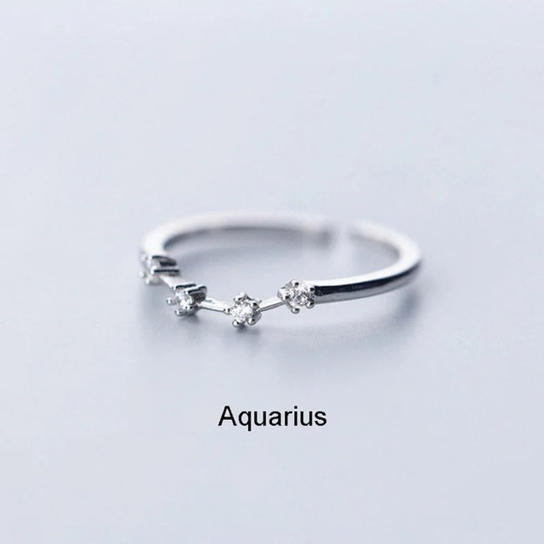 Adjustable Sterling Silver S925 Zodic Constellation Rings - luxoz