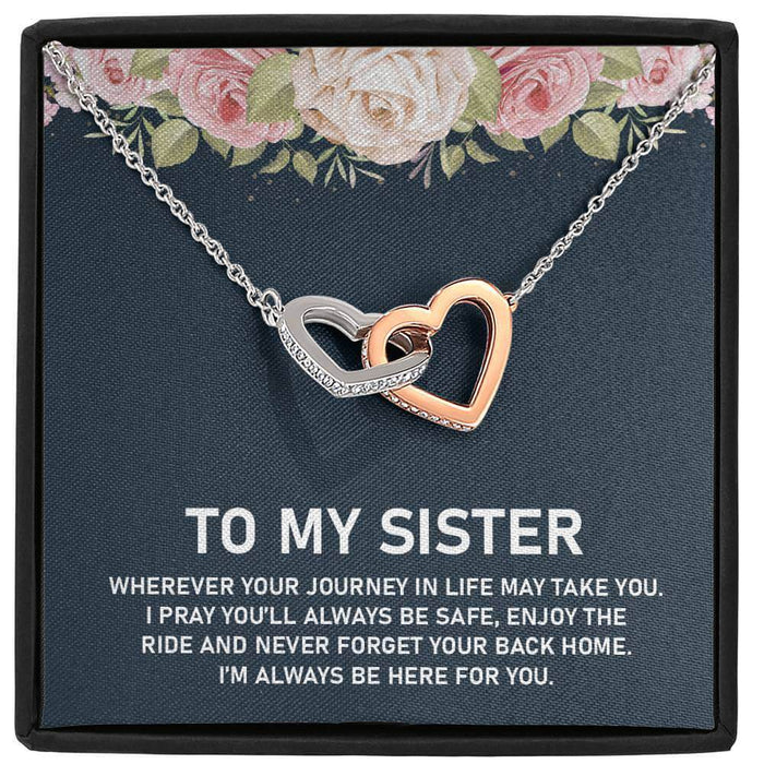 To My Sister Jewellery- Interlocking Hearts Necklace
