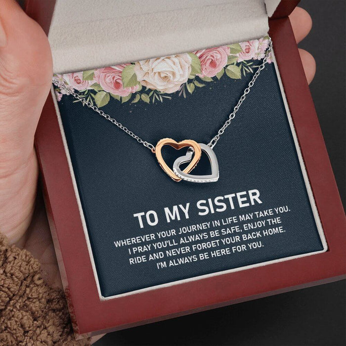 To My Sister Jewellery- Interlocking Hearts Necklace