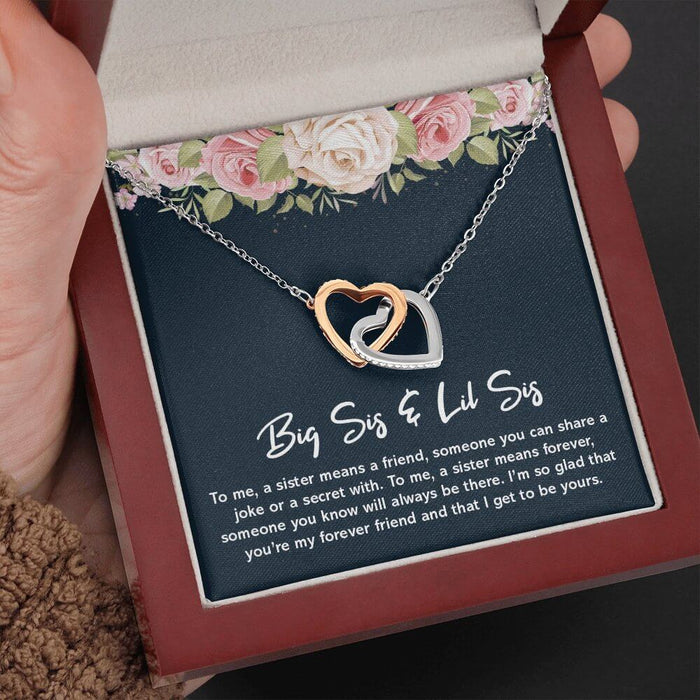 Sister Jewellery Gift- Interlocking Hearts Necklace