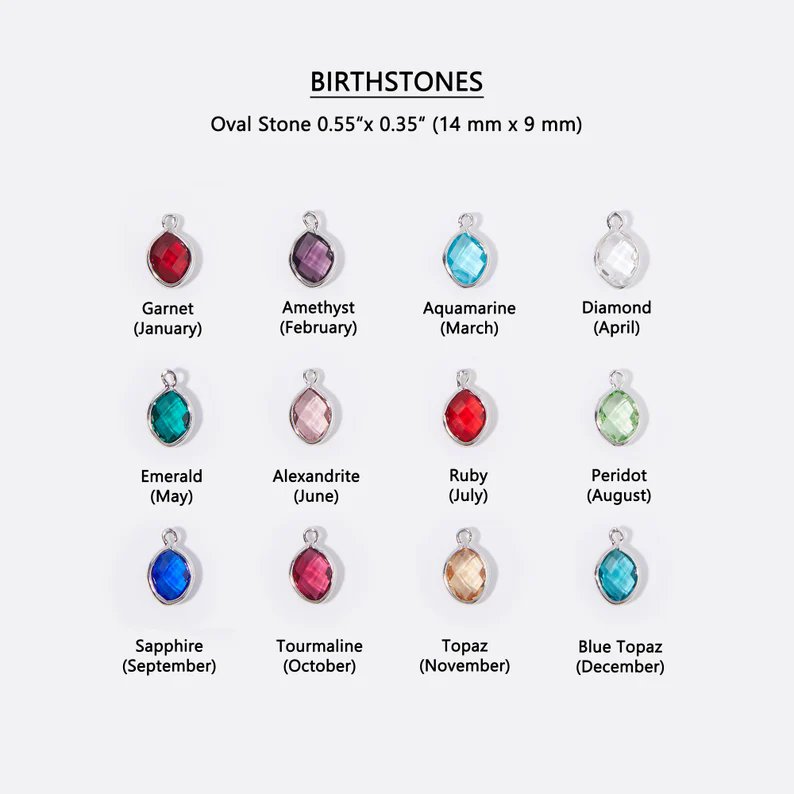 Birthstone Charm Necklace- Personalised Jewellery Gifts - luxoz