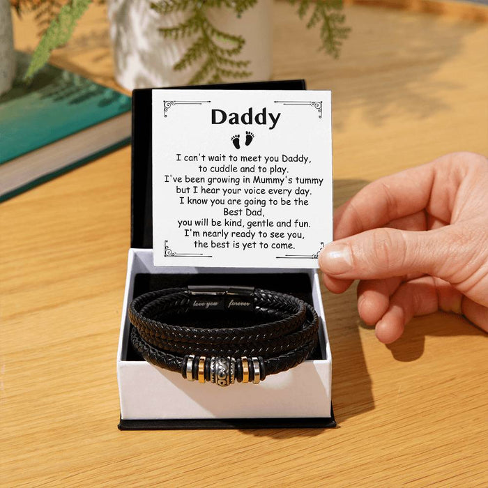 Braided Vegan Leather Bracelet For Dad