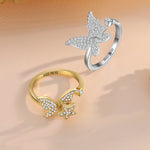 Custom Anxiety Ring-Adjustable Butterfly Ring - luxoz