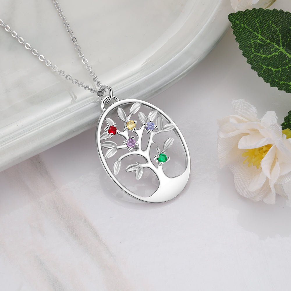 Custom Family Tree Stainless Steel Necklace - luxoz