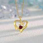 Custom Heart Mum Necklace- With Birthstone-A Gift She Will Remember - luxoz