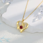 Custom Heart Mum Necklace- With Birthstone-A Gift She Will Remember - luxoz