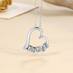 Custom Heart Necklace-With Name And Birthstones - luxoz