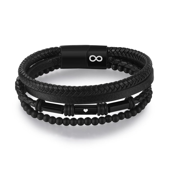 Custom Name Leather Bracelet-Engraved Bracelet For Him
