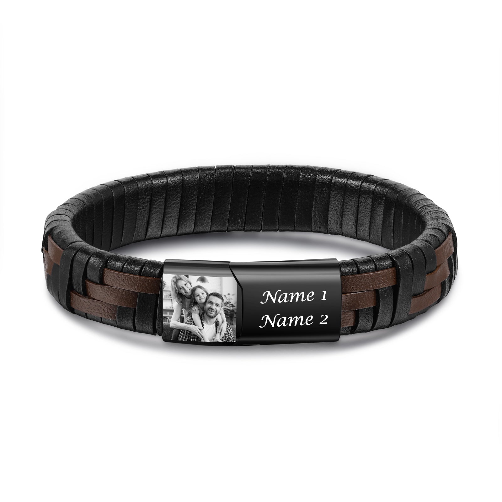 Custom Photo Men Bracelet- Name Bracelet For Him - luxoz