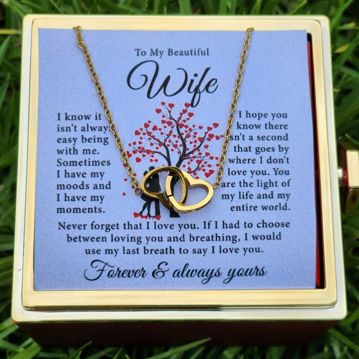 Engraved Necklace For Her-Eternal Rose Necklace For Wife