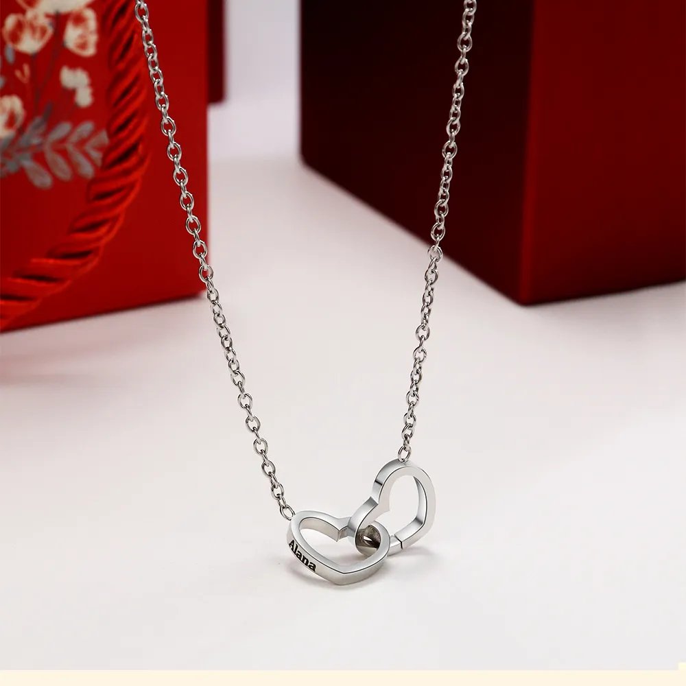 Engraved Necklace For Her-Valentines Day Gift-Eternal Rose Necklace - luxoz