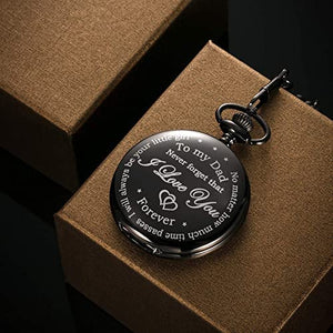 Engraved Pocket Watch - No Matter How Much Time Passes, I Will Always Be Your Little Girl - luxoz