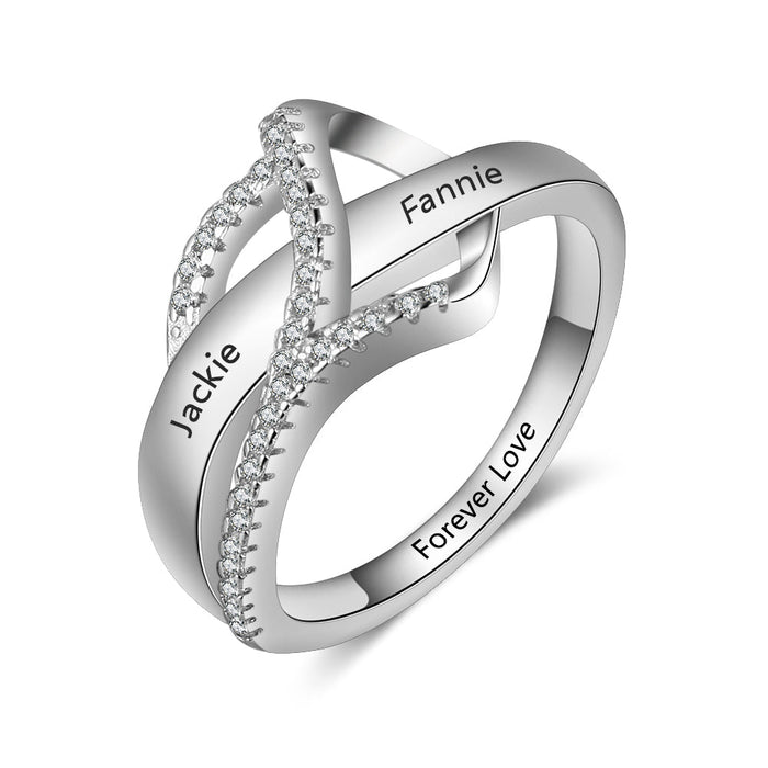 Engraved promise Ring For Her- Gold Plated Ring