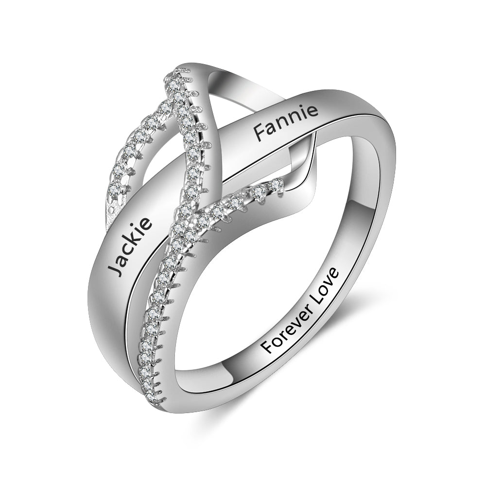 Engraved promise Ring For Her- Gold Plated Ring - luxoz