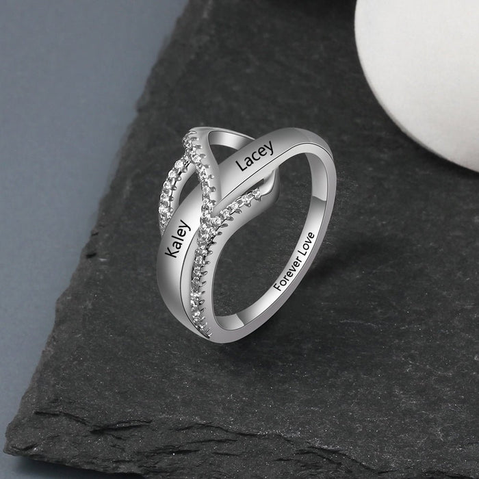 Engraved promise Ring For Her- Gold Plated Ring