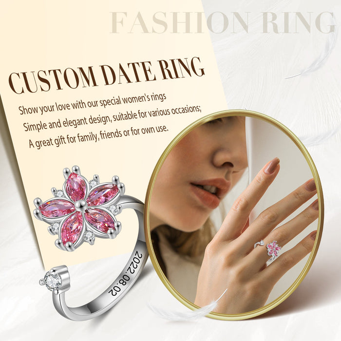 Fidget Ring- Adjustable Gold Plated Ring For Her