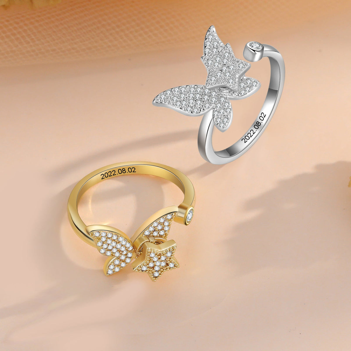 Flower Spinner Ring-Gold Plated Copper Ring – Luxoz