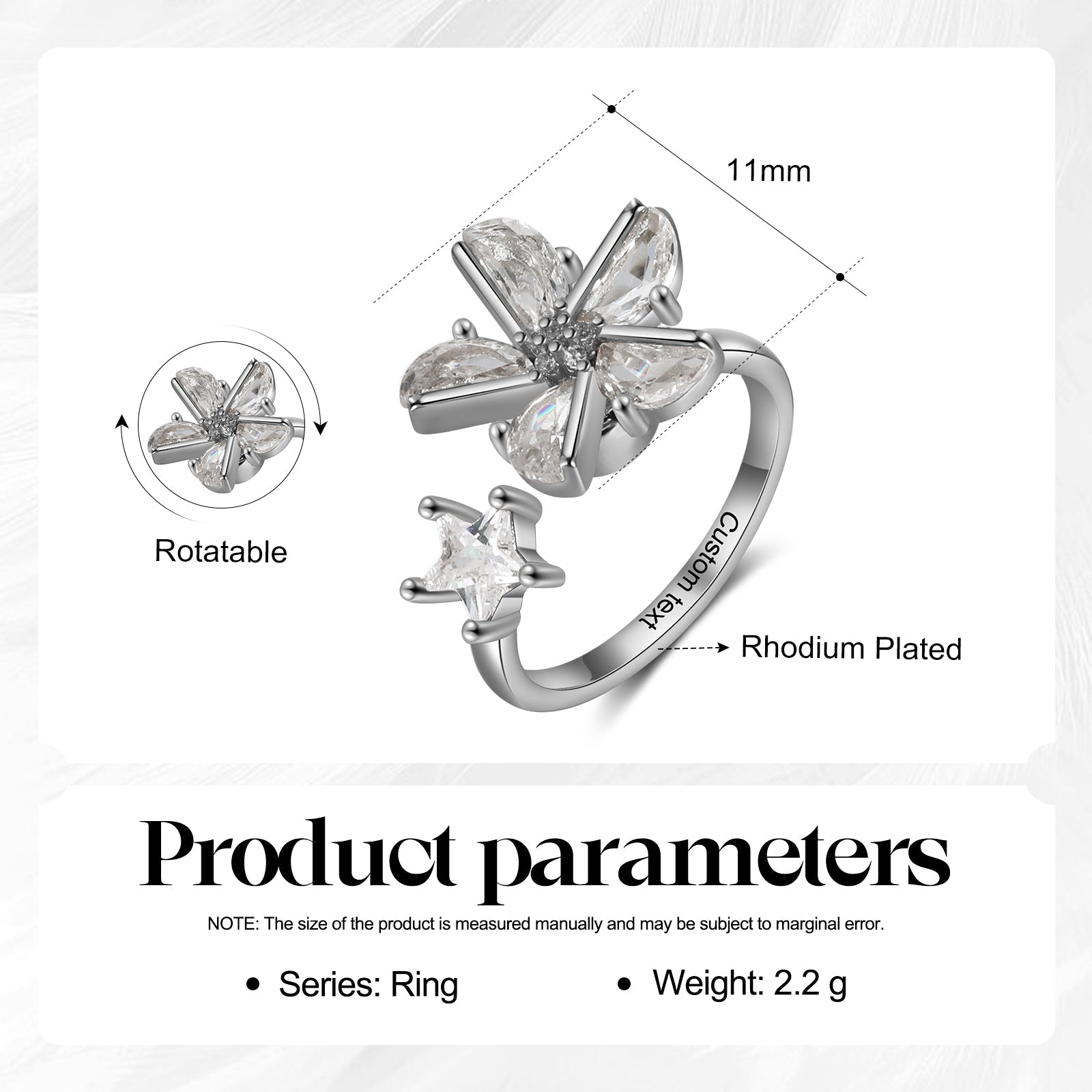 Flower Spinner Ring-Gold Plated Copper Ring - luxoz