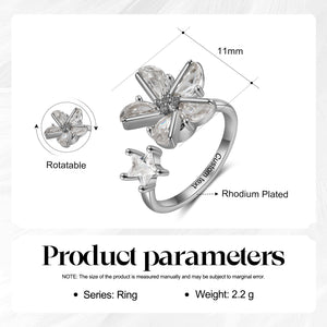 Flower Spinner Ring-Gold Plated Copper Ring - luxoz