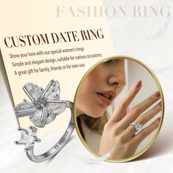 Flower Spinner Ring-Gold Plated Copper Ring
