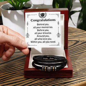 Graduation Bracelet For Him-Stainless Steel Braided Bracelet - luxoz