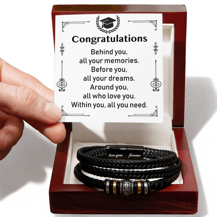 Graduation Bracelet For Him-Stainless Steel