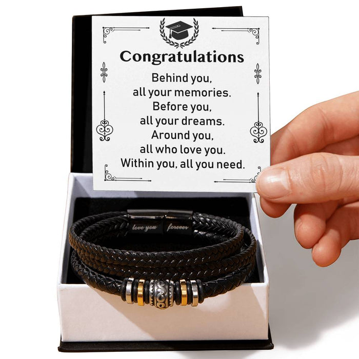 Graduation Bracelet For Him-Stainless Steel