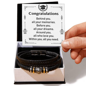 Graduation Bracelet For Him-Stainless Steel Braided Bracelet - luxoz