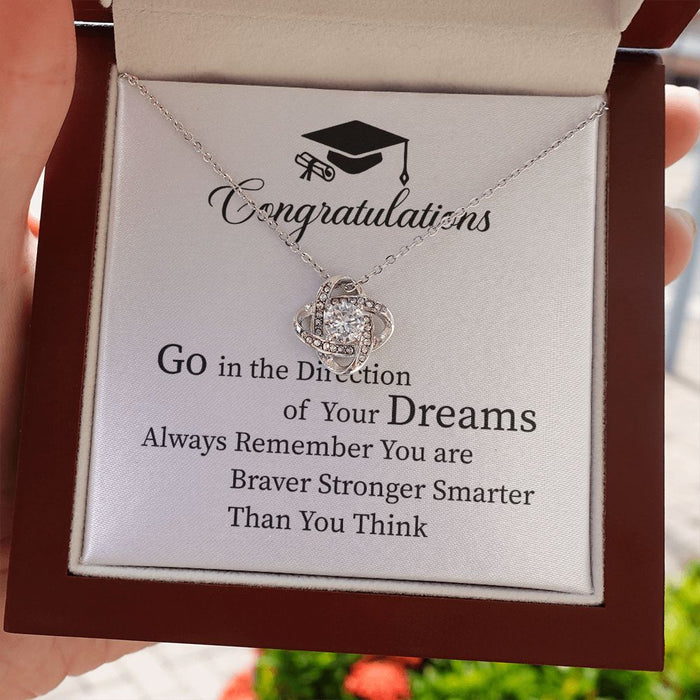 Graduation Gift For Her- Meaningful Jewellery Loveknot Necklace
