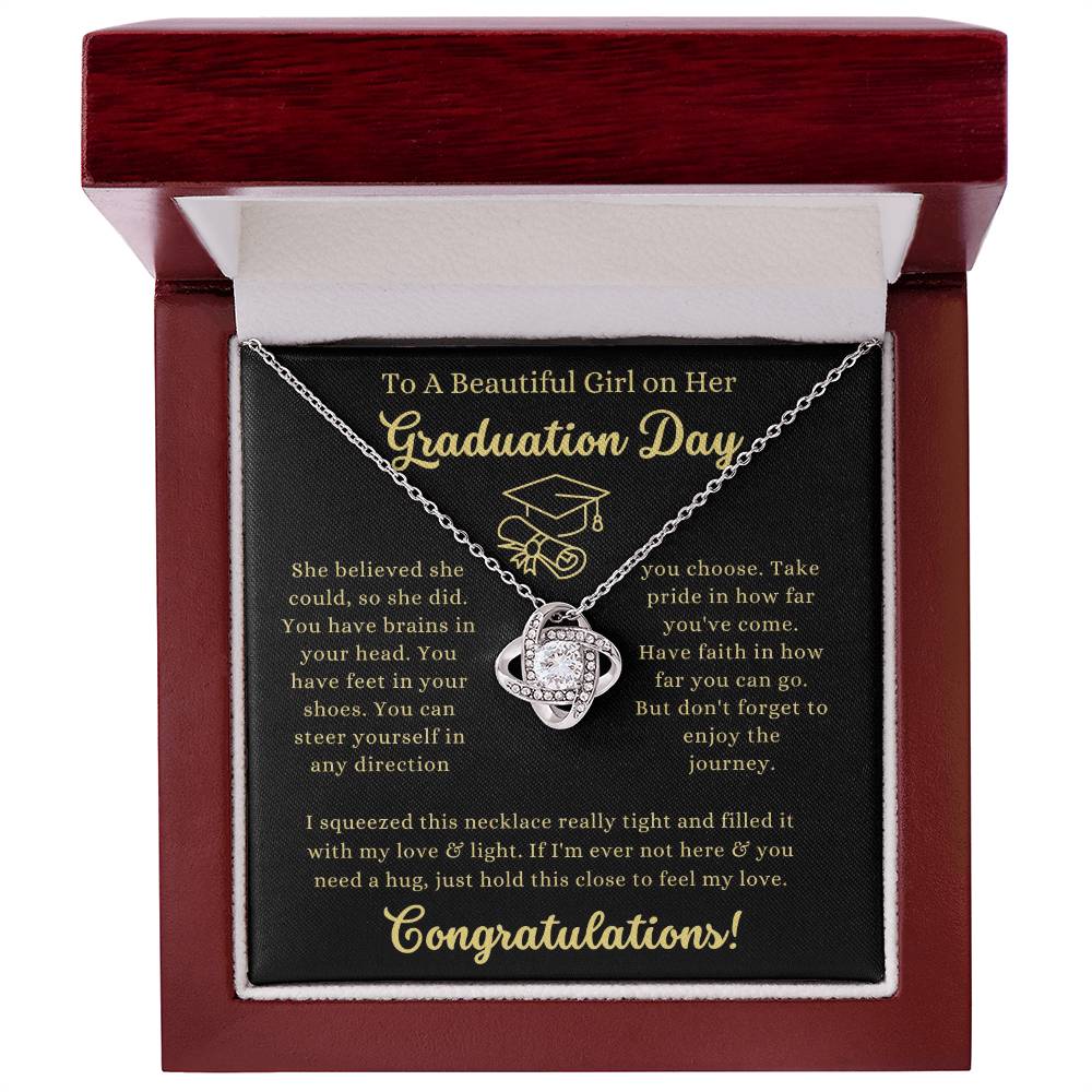 Graduation Jewellery Gift For Her- Loveknot Necklace - luxoz