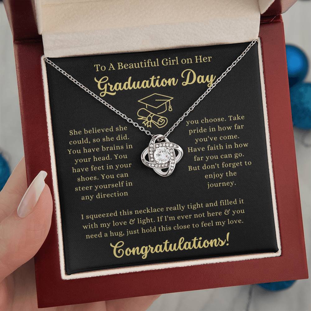 Graduation Jewellery Gift For Her- Loveknot Necklace - luxoz