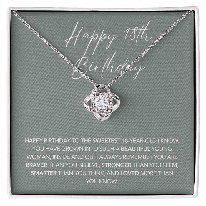 Happy 18th Birthday- Loveknot Necklace Gift