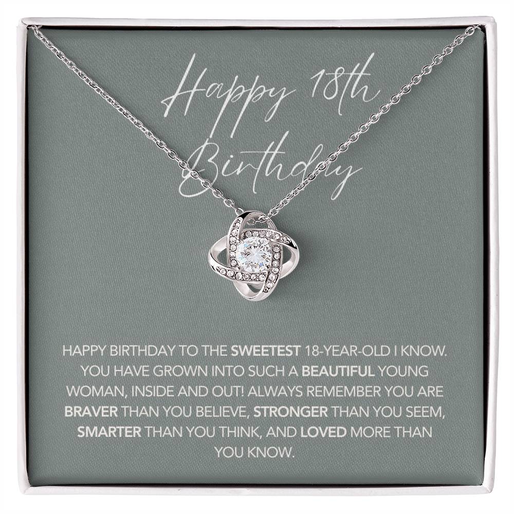 Happy 18th Birthday- Loveknot Necklace Gift - luxoz