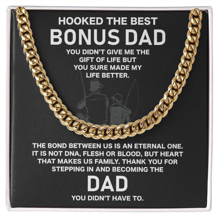 To My Bonus Dad-Stainless Steel Cuban Chain Necklace