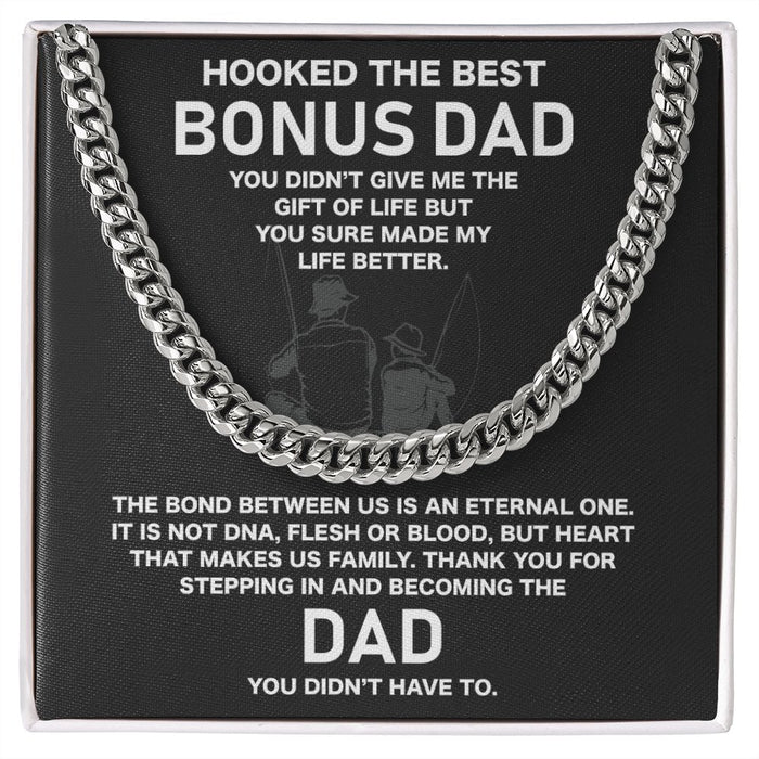 To My Bonus Dad-Stainless Steel Cuban Chain Necklace