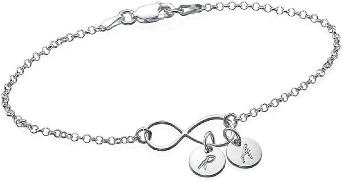 Infinity Bracelet/ Anklet with Initial Charms