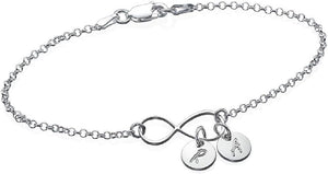 Infinity Bracelet/ Anklet with Initial Charms - luxoz