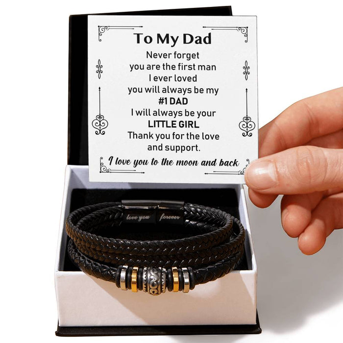 Braided Vegan Leather Bracelet For Father