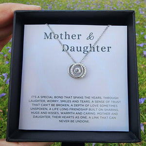 Mother And Daughter-Eternity Love Cirlcle Necklace-S925 Sterling Silver - luxoz