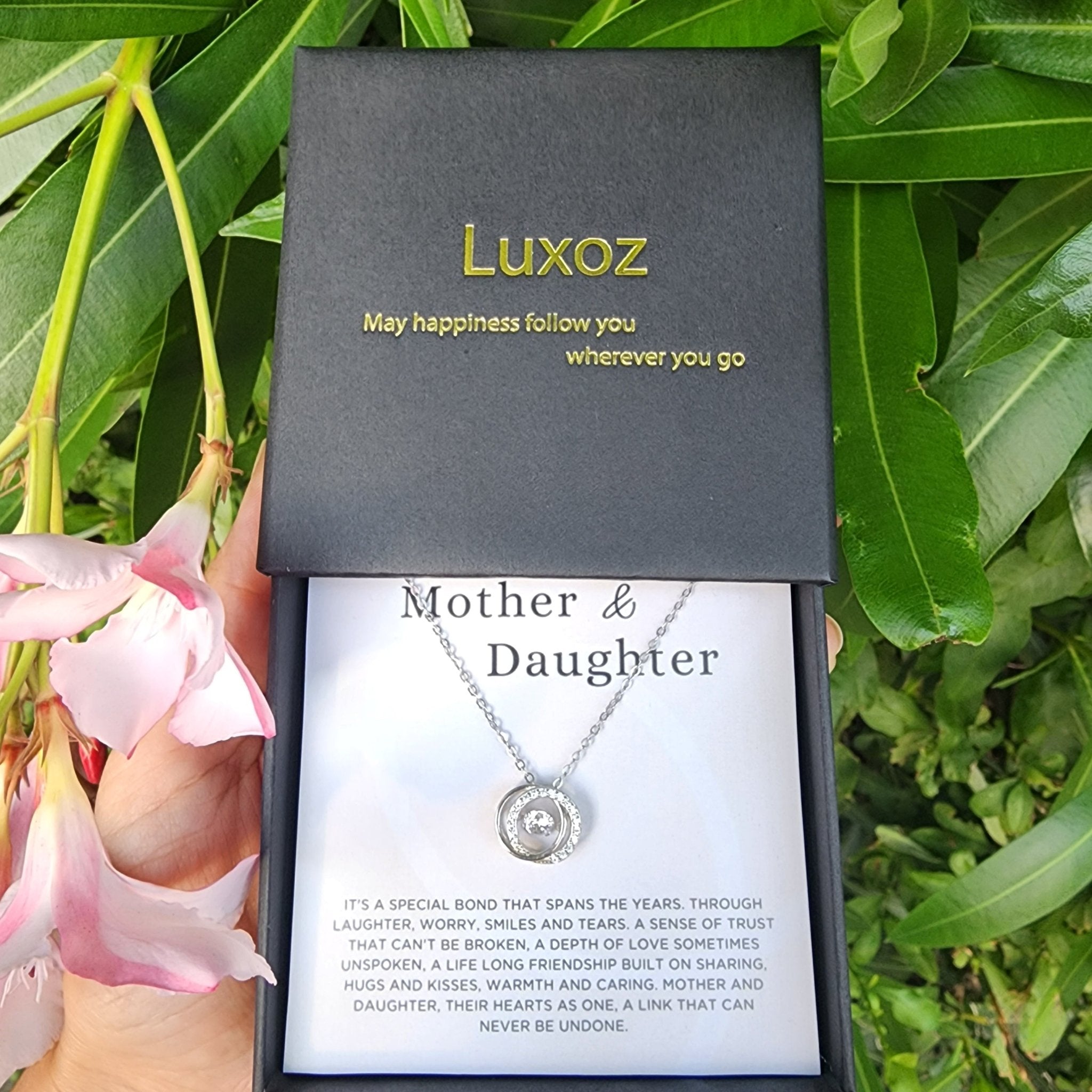 Mother And Daughter-Eternity Love Cirlcle Necklace-S925 Sterling Silver - luxoz