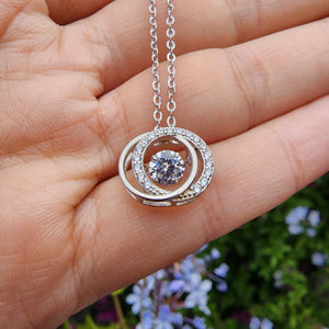 Mother And Daughter-Eternity Love Cirlcle Necklace-S925 Sterling Silver - luxoz