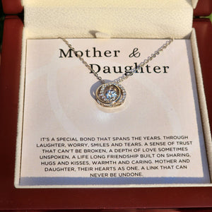 Mother And Daughter-Eternity Love Cirlcle Necklace-S925 Sterling Silver - luxoz